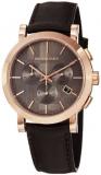 Burberry Men's BU1863 Herringbone Brown Leather Strap Watch