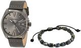 Diesel MS9 Three-Hand Leather Watch