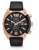 Diesel Men's DZ4297 Overflow Rose Gold Black Leather Watch