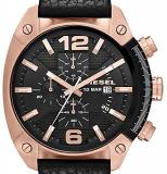 Diesel Men's DZ4297 Overflow Rose Gold Black Leather Watch