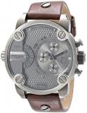 Diesel Men's DZ7258 Little Daddy Gunmetal Brown Leather Watch