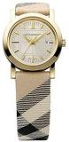 Burberry BU1399 Swiss Quartz Nova Check Goldtone Case Womens Watch