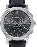 Burberry Women's BU9356 Large Check Black Leather Strap Chronograph Watch