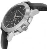 Burberry Women's BU9356 Large Check Black Leather Strap Chronograph Watch