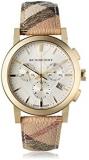 Burberry Women's BU9752 The City White Plaid Leather Watch