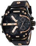 Diesel Men's DZ7350 Mr Daddy 2.0 Black Ip Black Leather Watch