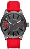 Diesel Men's DZ1806 Rasp Gunmetal IP Red Silicone Watch