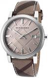 Burberry Embossed Beige Dial Stainless Steel Leather Quartz Ladies Watch BU9029