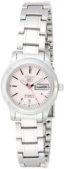 Seiko Women's SYMD91 Stainless Steel Analog with Pink Dial Watch