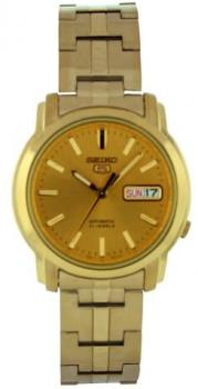 Seiko Men's SNKK76 Gold Plated Stainless Steel Analog with Gold Dial Watch