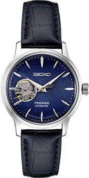 Seiko Presage Automatic Blue Leather Watch SSA785