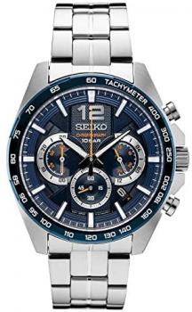 Seiko Men's Japanese Quartz Stainless Steel Strap, Silver, 0 Casual Watch (Model: SSB345)