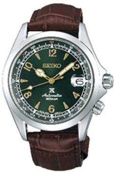 Seiko Prospex"Alpinist" Compass Green Dial Sapphire Glass Leather Watch SPB121J1