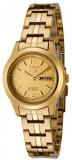 Seiko Series 5 Automatic Gold Dial Gold-Tone Ladies Watch SYME02