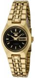 Seiko Women's SYMA06K Seiko 5 Automatic Black Dial Gold-Tone Stainless Steel Watch