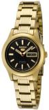 Seiko Women's SYMD96 Seiko 5 Automatic Black Dial Gold-Tone Stainless Steel Watch