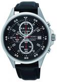 Seiko SKS635 Silver Leather Japanese Chronograph Fashion Watch