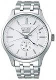 SEIKO Mens Presage"Zen Garden" Power Reserve White Dial Steel Watch SSA395J1