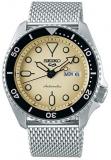 Seiko 5 Sports Cream Dial Silver Steel Mesh Bracelet Automatic Men's Watch SRPD67K1 Mens Watches