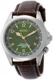 Seiko Men's Stainless Steel Japanese-Automatic Watch with Leather Calfskin Strap, Brown, 20 (Model: SARB017)