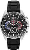 Seiko Men's Stainless Steel Japanese Quartz Silicone Strap, Black, Casual Watch (Model: SSB347)