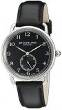Stuhrling Original Men's 207.02 Classic Cuvette Swiss Quartz Black Leather Strap Watch