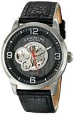 Stuhrling Original Men's 648.02 Legacy Automatic Self Wind Skeleton Black Genuine Leather Strap Watch