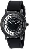 Stuhrling Original Men's 830.03 Symphony Quartz Tranparent Floating Dial Black Rubber Strap Watch