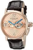 Stuhrling Original Men's 729.04 Legacy Mechanical Hand Wind Skeleton Brown Leather Strap Watch