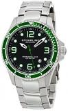 Stuhrling Original Men's 664.03 Aquadiver Quartz Date Stainless Steel Link Bracelet Grey Dial Diver Watch