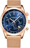Stuhrling Original Chronograph Mens Watch Analog Watch Dial with Date - Tachymeter, Leather or Mesh Band - 3975 Watches for Men Collection