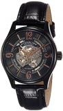 Stuhrling Original Men's 992.02 Legacy Automatic Skeleton Black Watch with Leather Strap