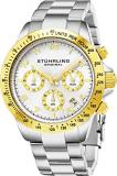 Quartz Chronograph Mens Watch by Stuhrling Original with Black, Blue or Silver Dial. Solid Stainless Steel Watch Bracelet. Deployant Clasp. 50 Meter Water Resistant. Gift Fashion Watches for Men.