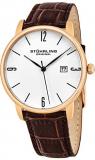 Stuhrling Original Men's 997L.04 Ascot Date Brown Leather Strap Watch