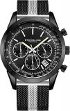Stuhrling Original Chronograph Mens Watch Analog Watch Dial with Date - Tachymeter, Leather or Mesh Band - 3975 Watches for Men Collection