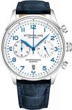 Stuhrling Original Mens Quartz Chronograph Dress Watch - Stainless Steel Case and Leather Band - Analog Dial with Date GR1-Q Mens Watches Collection