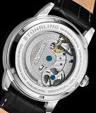 St&uuml;hrling Original Mens Skeleton Watch Analog Watch Dial Mens Automatic Watch - Dual Time, AM/PM Sun Moon, Genuine Leather Band, Legacy Mens Watches Collection