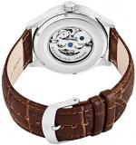 Stuhrling Original Delphi Automatic Watch - Grey Skeleton Dial Wrist Watch for Men - Stainless Steel Brown Leather Analog Watch 730.02