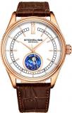 Stuhrling Original MoonPhase Dress Watch - Stainless Steel Case and Leather Band - Analog Dial - Celestia Mens Watches Collection