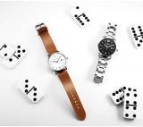 Stuhrling Original Mens Watch Leather or Bracelet Watch Band Silver Dial with Date Minimalist Style 38mm Case - 3901 Watches for Men Collection