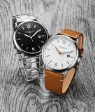 Stuhrling Original Mens Watch Leather or Bracelet Watch Band Silver Dial with Date Minimalist Style 38mm Case - 3901 Watches for Men Collection