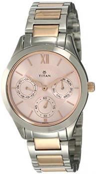 Titan Analog Rose Gold Dial Women's Watch-2570KM01