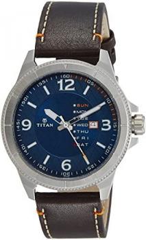 Titan Purple Steel Analog Blue Dial Men's Watch-NJ1701SL01