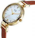 Titan Raga Viva White Dial Mineral Glass Analog Leather Quartz Watch for Women