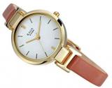 Titan Raga Viva White Dial Mineral Glass Analog Leather Quartz Watch for Women