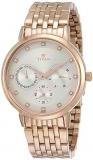 Titan Neo Beige Dial Rose Gold Steel Strap Multifunction Watch for Women