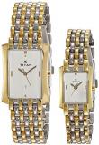 Titan Unisex 19272927BM01 Couple Silver/Golden Metal Stainless Steel Strap Multi Functional Watch