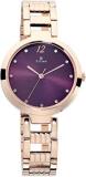 Titan Sparkle Womens Quartz Analog Watch - Gold Metal Band - Plumb Face with Swarovski Crystals