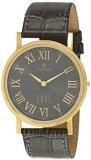 Titan Men's Edge Stainless Steel Quartz Watch with Leather Calfskin Strap, Grey, 20 (Model: 1595YL02)