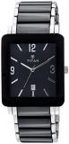 Titan Men's Ceramic Analog Black Dial Watch